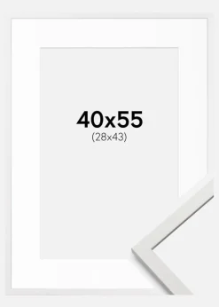 Ramme Edsbyn Hvid 40x55 cm - Passepartout Hvid 29x44 cm