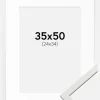 Ramme Edsbyn Hvid 35x50 cm - Passepartout Hvid 25x35 cm