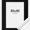 Ramme Edsbyn Hvid 30x40 cm - Passepartout Sort 21x30 cm