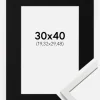 Ramme Edsbyn Hvid 30x40 cm - Passepartout Sort 8x12 inches (20,32x30,48 cm)