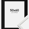Ramme Edsbyn Hvid 50x60 cm - Passepartout Sort 15x20 inches (38,1x50,8 cm)