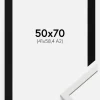 Ramme Edsbyn Hvid 50x70 cm - Passepartout Sort 42x59,4 cm (A2)
