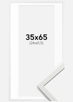 Ramme Edsbyn Hvid 35x65 cm - Passepartout Hvid 25x62,5 cm