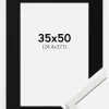 Ramme Edsbyn Hvid 35x50 cm - Passepartout Sort 10x15 inches (25,4x38,1 cm)