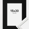 Ramme Edsbyn Hvid 15x20 cm - Passepartout Sort 10x15 cm