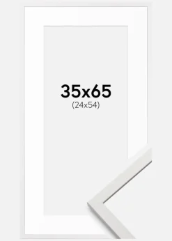 Ramme Edsbyn Hvid 35x65 cm - Passepartout Hvid 25x55 cm