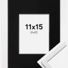 Ramme Edsbyn Hvid 11x15 cm - Passepartout Sort 7x9 cm