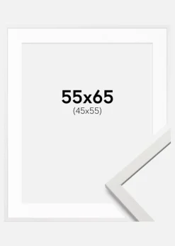 Ramme Edsbyn Hvid 55x65 cm - Passepartout Hvid 46x56 cm