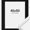 Ramme Edsbyn Hvid 40x50 cm - Passepartout Sort 12x16 inches (30,48x40,64 cm)
