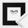 Ramme Edsbyn Hvid 15x15 cm - Passepartout Sort 9x9 cm