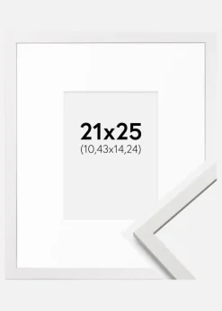 Ramme Edsbyn Hvid 21x25 cm - Passepartout Hvid 4,5x6 inches