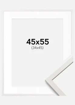 Ramme Edsbyn Hvid 45x55 cm - Passepartout Hvid 35x46 cm