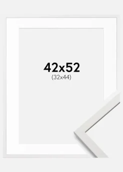 Ramme Edsbyn Hvid 42x52 cm - Passepartout Hvid 33x45 cm