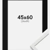Ramme Edsbyn Hvid 45x60 cm - Passepartout Sort 35x50 cm