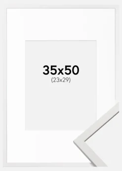 Ramme Edsbyn Hvid 35x50 cm - Passepartout Hvid 24x30 cm