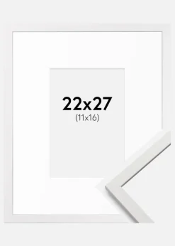 Ramme Edsbyn Hvid 22x27 cm - Passepartout Hvid 12x17 cm