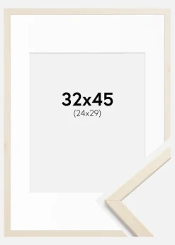 Ramme Edsbyn Løn 32x45 cm - Passepartout Hvid 25x30 cm