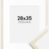 Ramme Edsbyn Løn 28x35 cm - Passepartout Hvid 8x10 inches