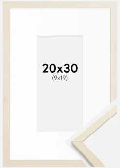 Ramme Edsbyn Løn 20x30 cm - Passepartout Hvid 10x20 cm