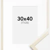 Ramme Edsbyn Løn 30x40 cm - Passepartout Hvid 18x27 cm