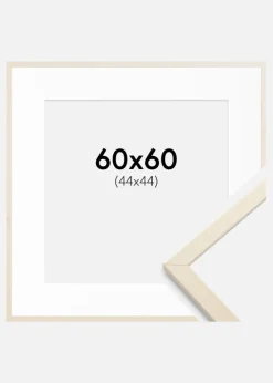 Ramme Edsbyn Løn 60x60 cm - Passepartout Hvid 45x45 cm