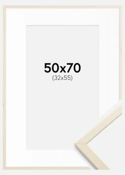 Ramme Edsbyn Løn 50x70 cm - Passepartout Hvid 33x56 cm