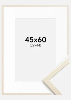 Ramme Edsbyn Løn 45x60 cm - Passepartout Hvid 30x45 cm