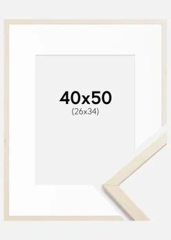 Ramme Edsbyn Løn 40x50 cm - Passepartout Hvid 27x35 cm