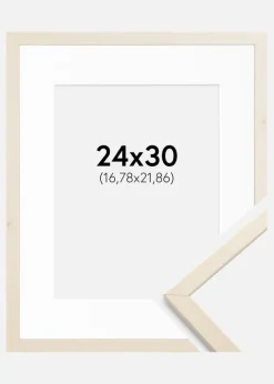Ramme Edsbyn Løn 24x30 cm - Passepartout Hvid 7x9 inches