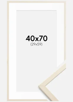 Ramme Edsbyn Løn 40x70 cm - Passepartout Hvid 30x60 cm