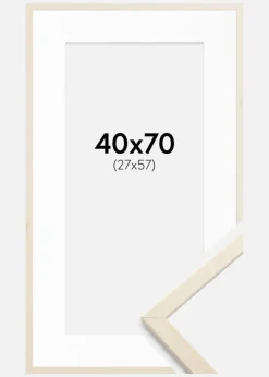 Ramme Edsbyn Løn 40x70 cm - Passepartout Hvid 28x58 cm