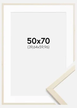 Ramme Edsbyn Løn 50x70 cm - Passepartout Hvid 16x24 inches