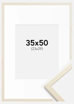 Ramme Edsbyn Løn 35x50 cm - Passepartout Hvid 24x30 cm