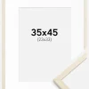 Ramme Edsbyn Løn 35x45 cm - Passepartout Hvid 24x34 cm
