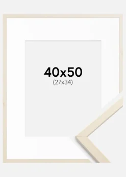 Ramme Edsbyn Løn 40x50 cm - Passepartout Hvid 28x35 cm
