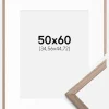 Ramme Edsbyn Lys Valnød 50x60 cm - Passepartout Hvid 14x18 inches