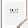 Ramme Edsbyn Lys Valnød 32x45 cm - Passepartout Hvid 10x12 inches