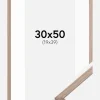 Ramme Edsbyn Lys Valnød 30x50 cm - Passepartout Hvid 20x40 cm