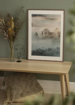 Ramme Edsbyn Lys Valnød 30x40 cm - Passepartout Hvid 20x28 cm