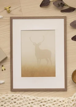 Ramme Edsbyn Lys Valnød 20x30 cm - Passepartout Hvid 15x21 cm (A5)