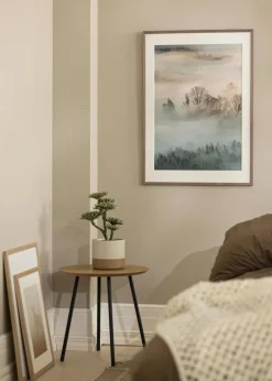 Ramme Edsbyn Lys Valnød 50x70 cm - Passepartout Hvid 42x59,4 cm (A2)