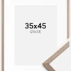 Ramme Edsbyn Lys Valnød 35x45 cm - Passepartout Hvid 24x34 cm
