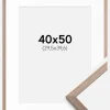 Ramme Edsbyn Lys Valnød 40x50 cm - Passepartout Hvid 12x16 inches