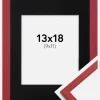 Ramme Edsbyn Rød 13x18 cm - Passepartout Sort 10x12 cm