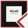 Ramme Edsbyn Rød 40x40 cm - Passepartout Sort 10x10 inches
