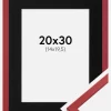 Ramme Edsbyn Rød 20x30 cm - Passepartout Sort 15x21 cm (A5)