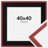 Ramme Edsbyn Rød 40x40 cm - Passepartout Sort 32x32 cm