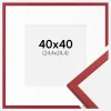 Ramme Edsbyn Rød 40x40 cm - Passepartout Hvid 10x10 inches