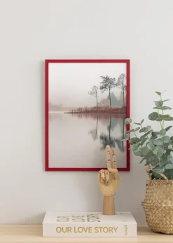 Ramme Edsbyn Rød 40x40 cm - Passepartout Sort 25x25 cm