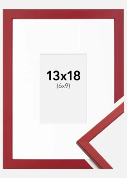 Ramme Edsbyn Rød 13x18 cm - Passepartout Hvid 7x10 cm